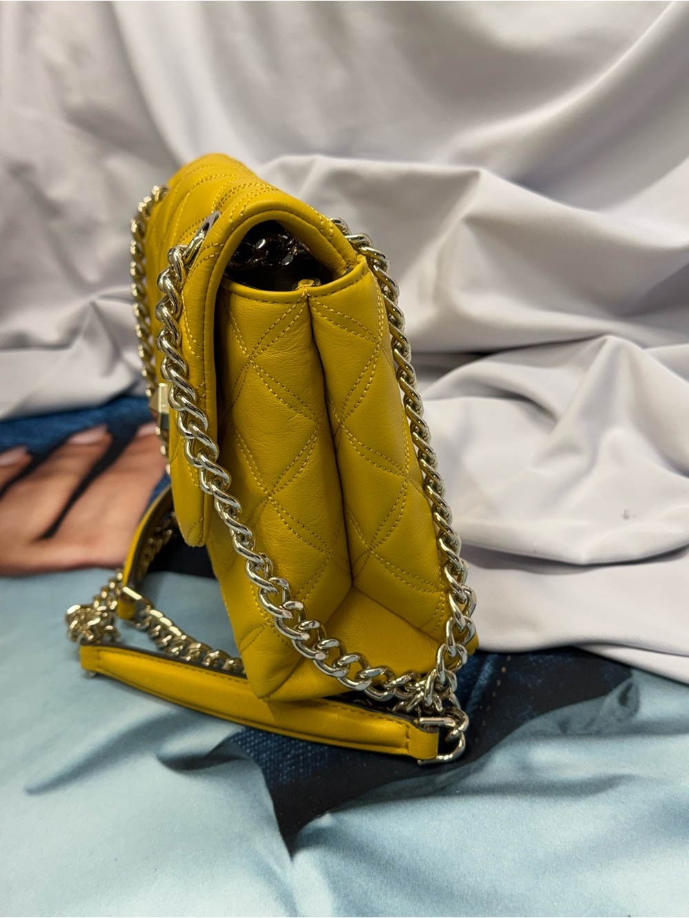 (new+tag) Kate Spade Natalia Quilted Chain Shoulder Bag /Crossbody Golden Yellow - Picture 11 of 14